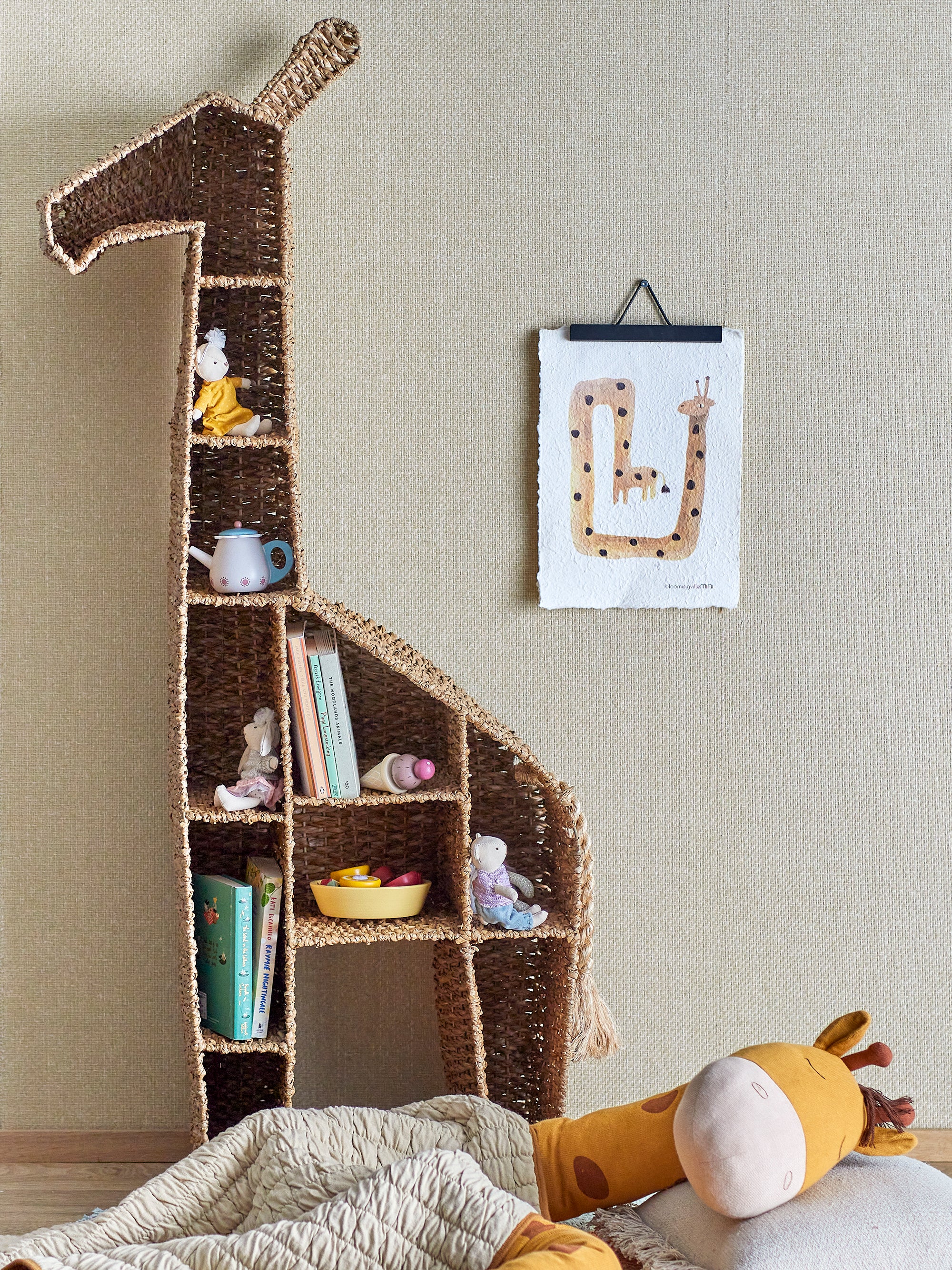 BLOOMINGVILLE MINI Kalu Bookcase, Nature, Bankuan Grass, H 148 cm
