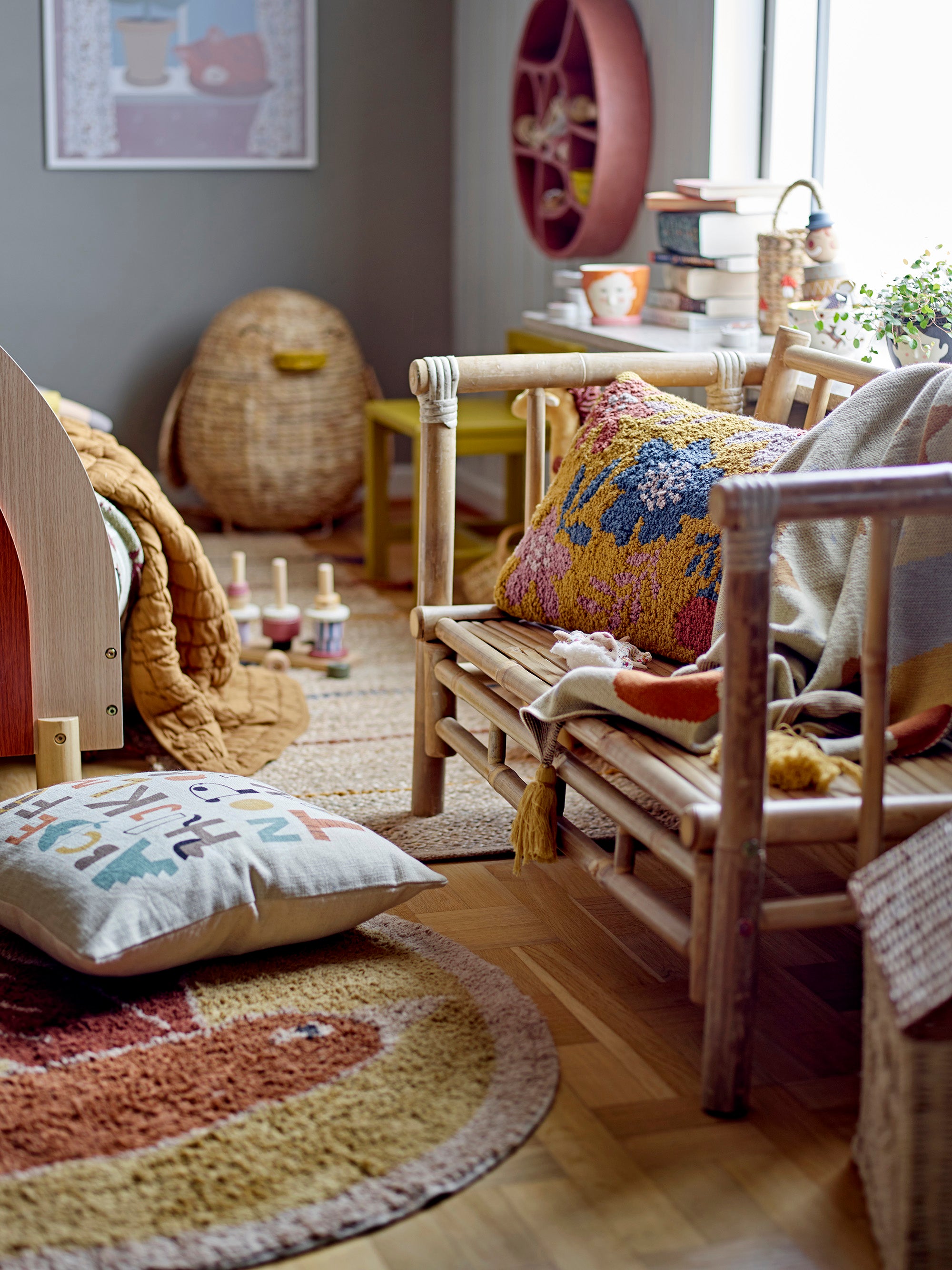 BLOOMINGVILLE MINI Mini Sole Indoor/Outdoor Children's Sofa, Nature, 100% Bamboo, 89 x 55 x 45 cm