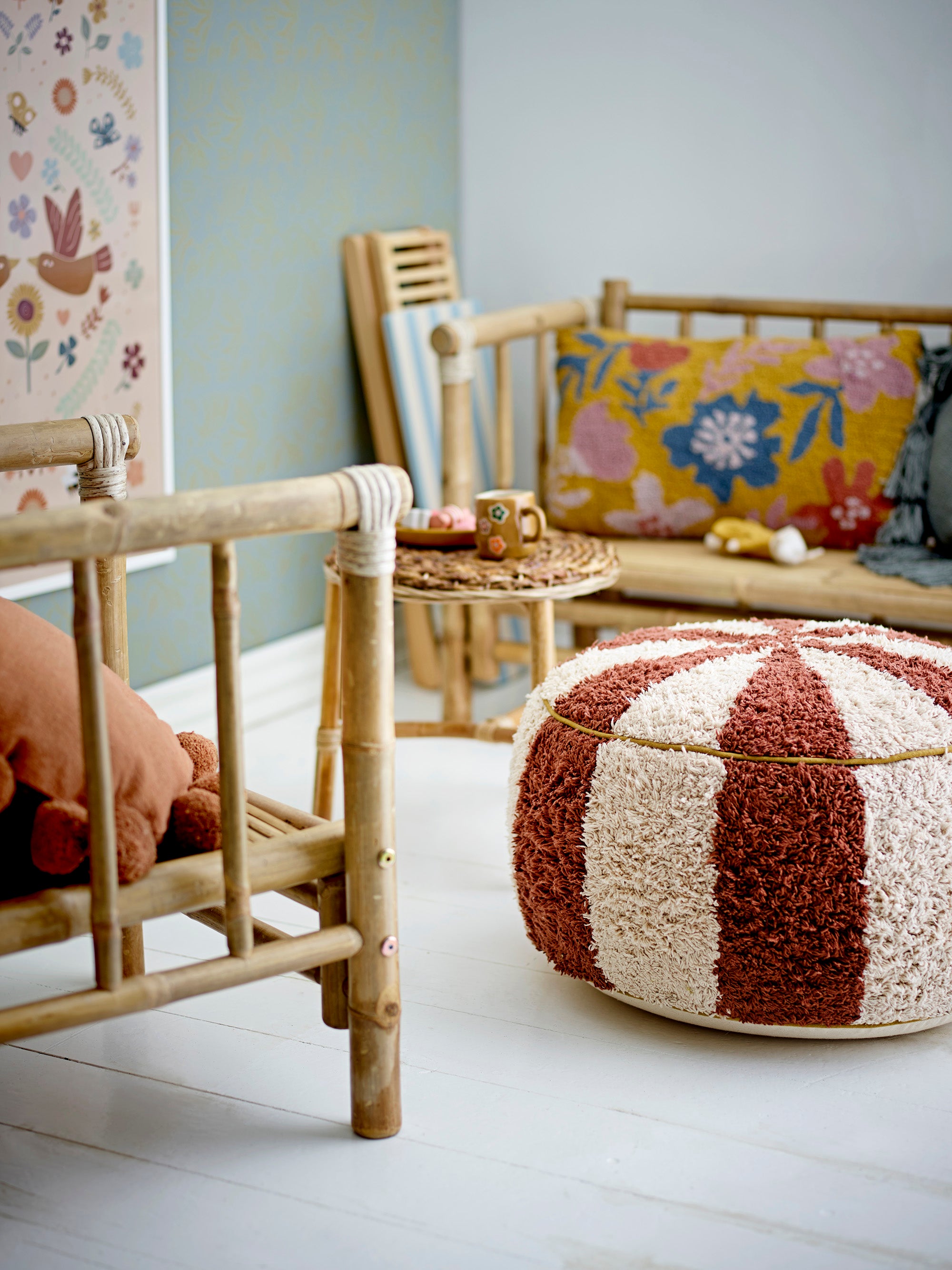 BLOOMINGVILLE MINI Mini Sole Indoor/Outdoor Children's Sofa, Nature, 100% Bamboo, 89 x 55 x 45 cm