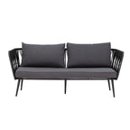 BLOOMINGVILLE Pavone Fire-resistant Sofa, Black, Metal 1
