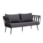 BLOOMINGVILLE Pavone Fire-resistant Sofa, Black, Metal 4