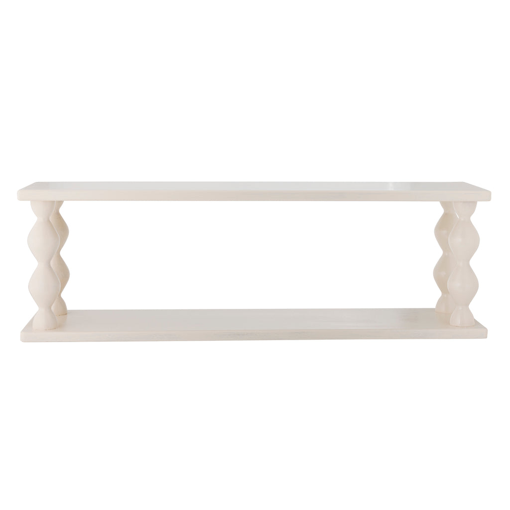 BLOOMINGVILLE Salino Large Double Shelf in White, 80 x 26 x 20 cm