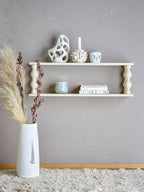 BLOOMINGVILLE Salino Large Double Shelf in White, 80 x 26 x 20 cm