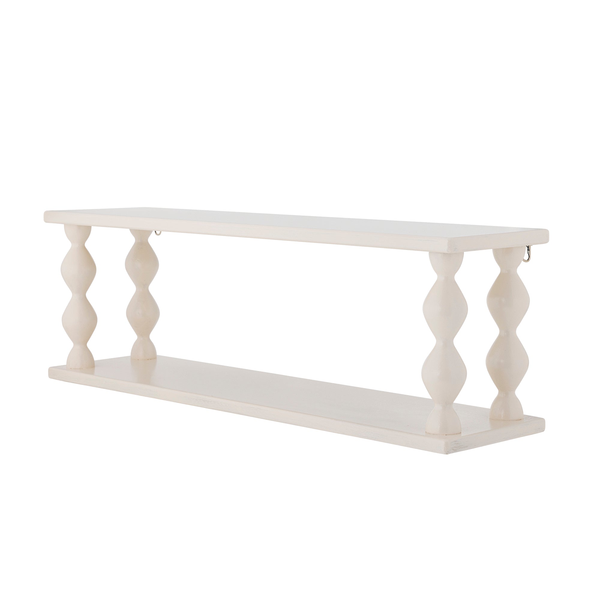 BLOOMINGVILLE Salino Large Double Shelf in White, 80 x 26 x 20 cm