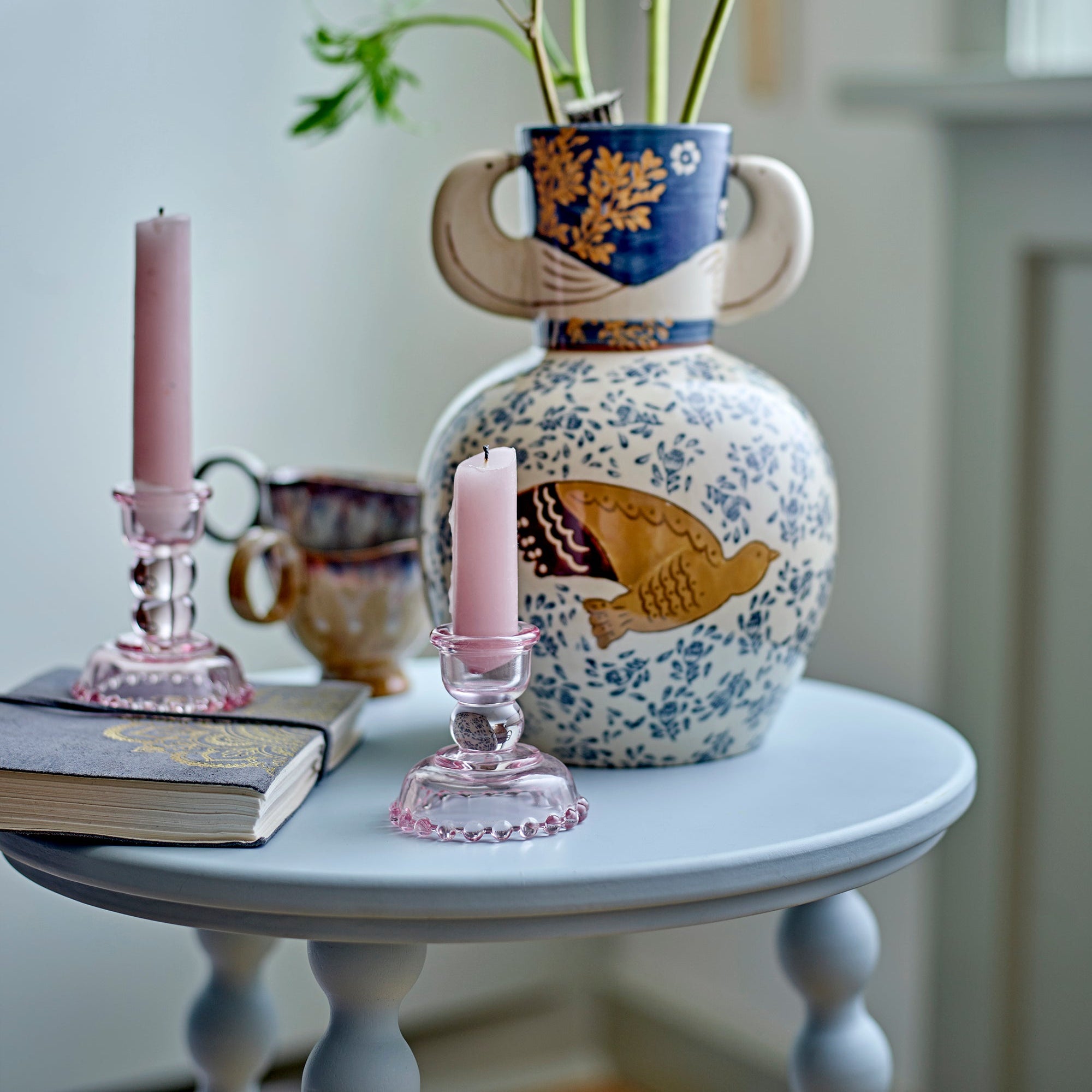 BLOOMINGVILLE Salino Side Table in Blue, Pine, Ø 41 x 53,5 cm