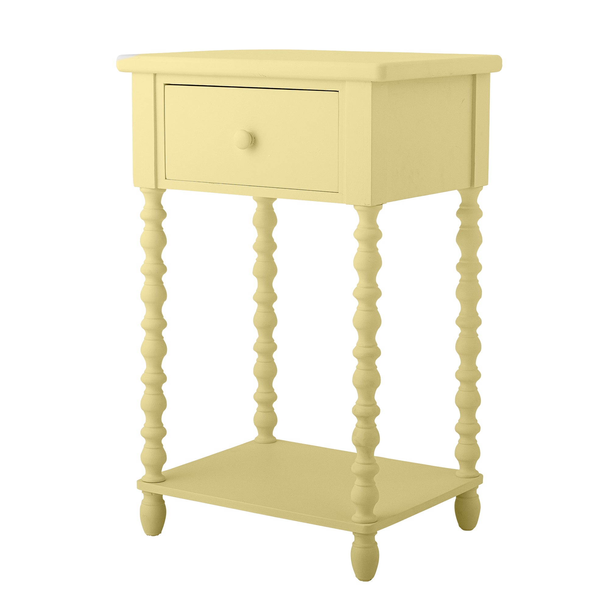 BLOOMINGVILLE Salino Side Table in Yellow, Firwood, 36 x 70 x 33 cm