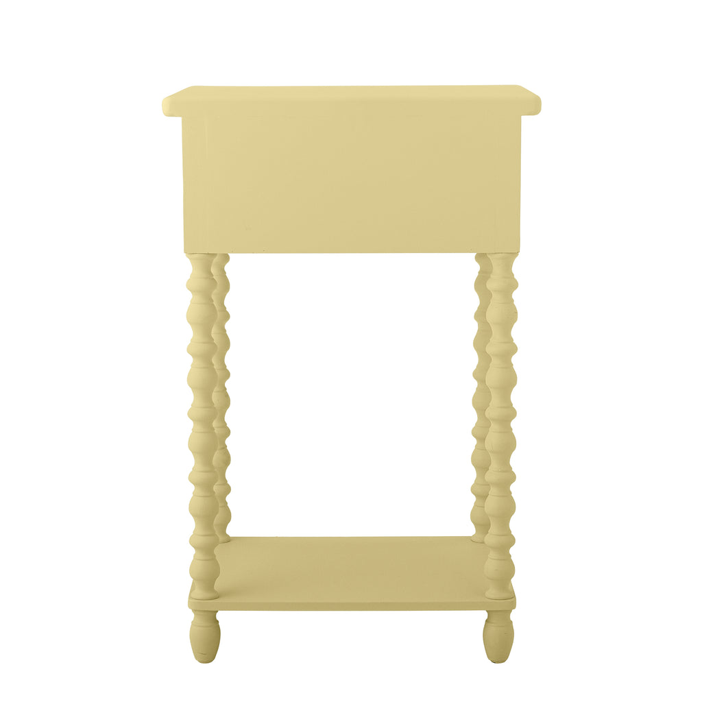 BLOOMINGVILLE Salino Side Table in Yellow, Firwood, 36 x 70 x 33 cm