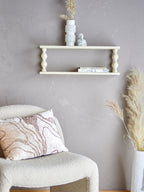 BLOOMINGVILLE Salino Small Double Floating Shelf in White, 60 x 21.5 x 17 cm