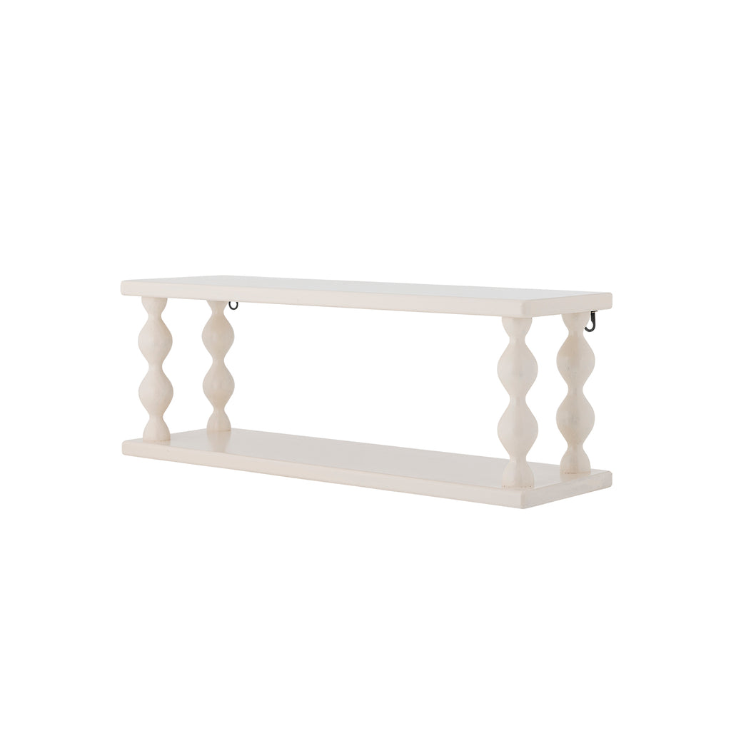 BLOOMINGVILLE Salino Small Double Floating Shelf in White, 60 x 21.5 x 17 cm