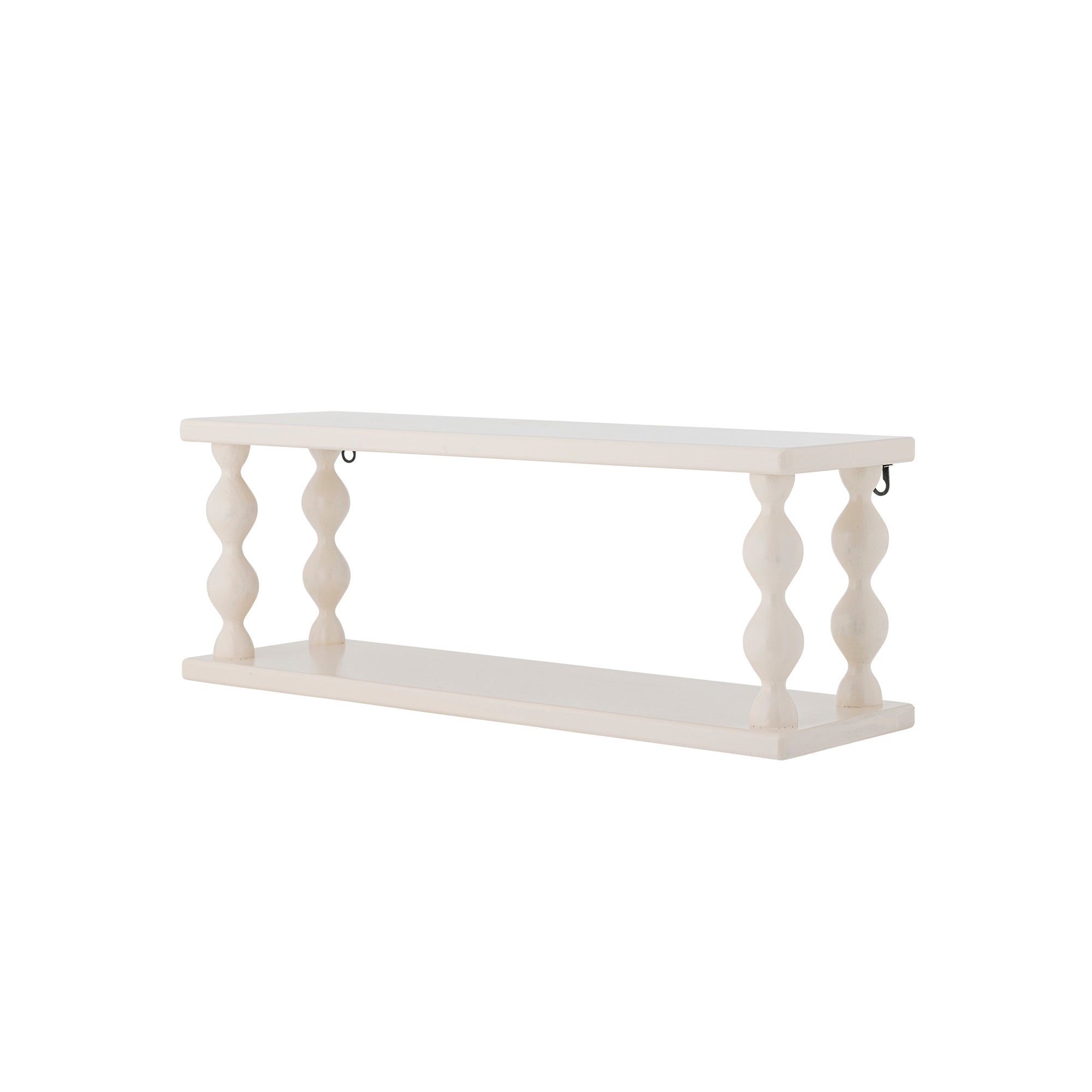 BLOOMINGVILLE Salino Small Double Floating Shelf in White, 60 x 21.5 x 17 cm