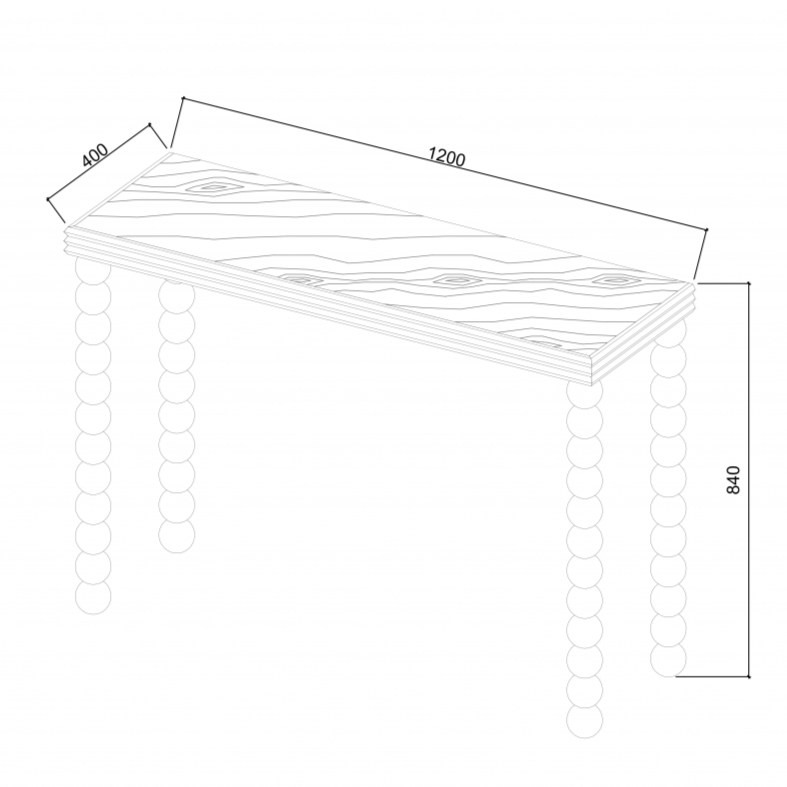 D. I. Designs Bedwyn | Oak Console Table | Sphere Legs