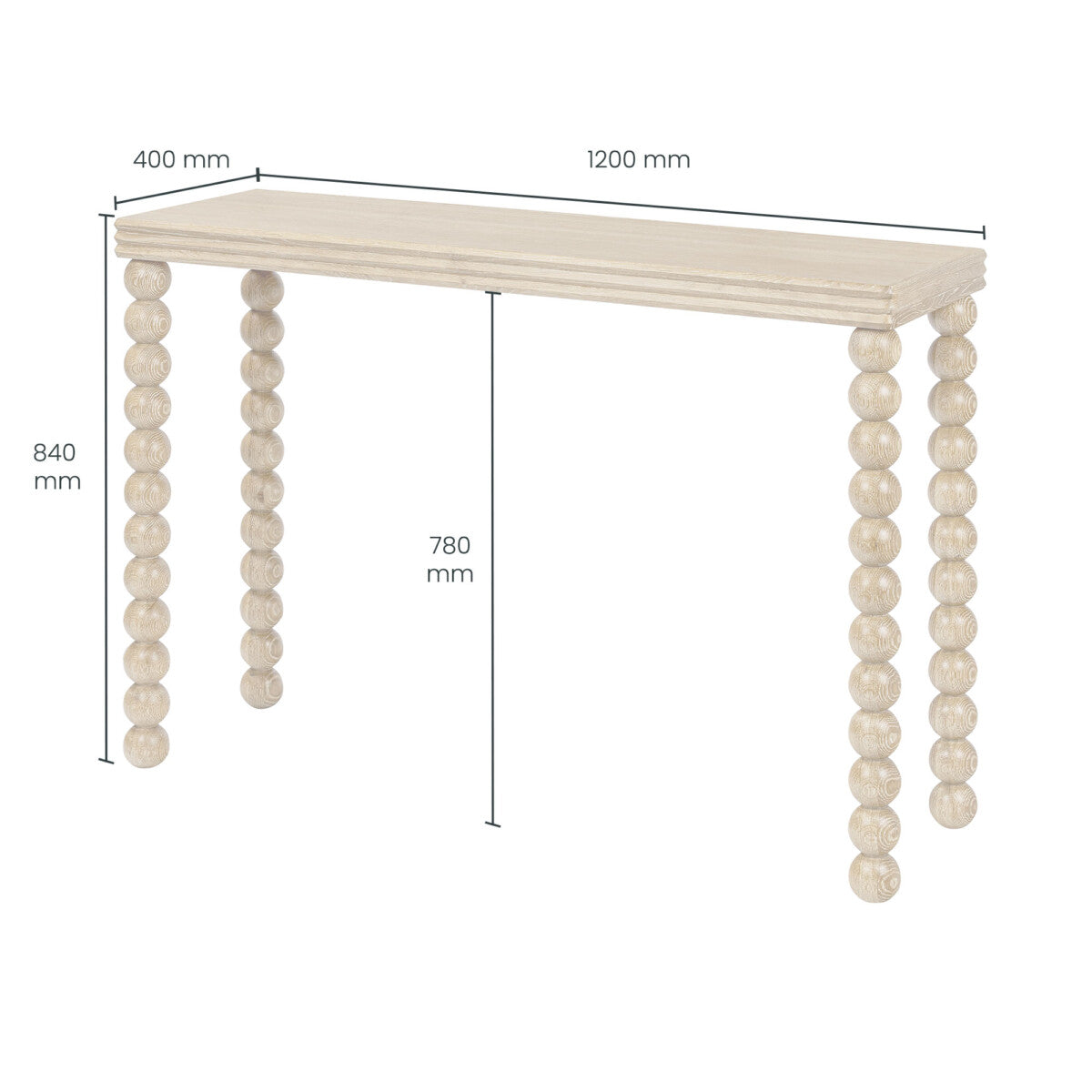 D. I. Designs Bedwyn | Oak Console Table | Sphere Legs