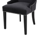 DERRYS Black Studded Lion Dining Chair With Statement Silver Lion Appliqué