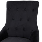 DERRYS Black Studded Lion Dining Chair With Statement Silver Lion Appliqué