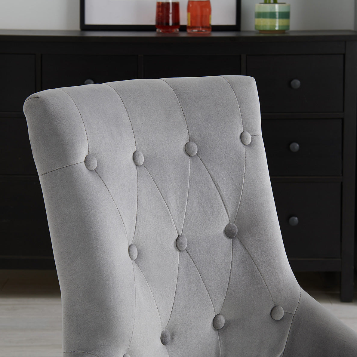 DERRYS Silver Lion Dining Chair With Statement Silver Lion Appliqué