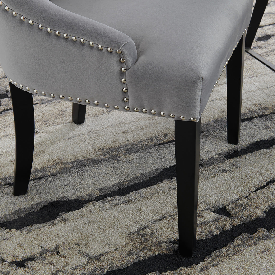 DERRYS Silver Lion Dining Chair With Statement Silver Lion Appliqué