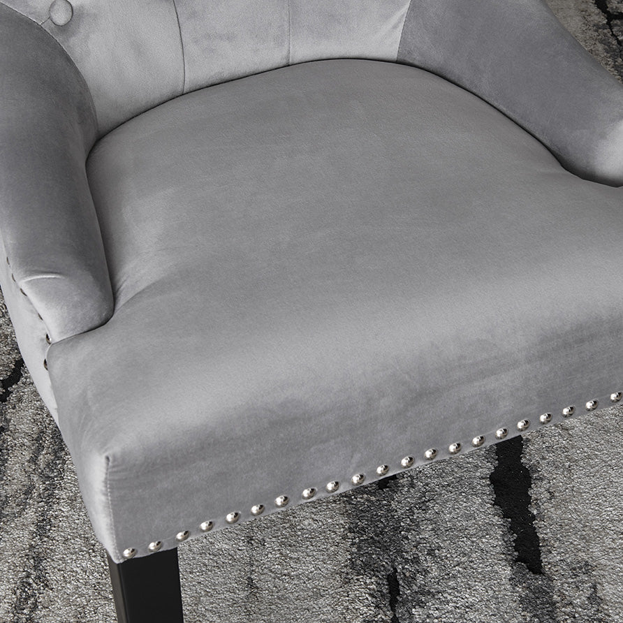 DERRYS Silver Lion Dining Chair With Statement Silver Lion Appliqué