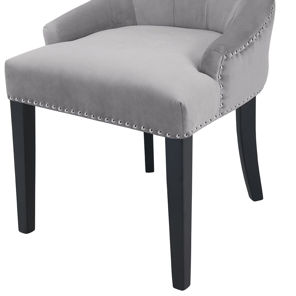 DERRYS Silver Lion Dining Chair With Statement Silver Lion Appliqué