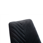 DERRYS Wilton Bar Stool in Quilted Black Velvet and Polished Chrome, Set of 3
