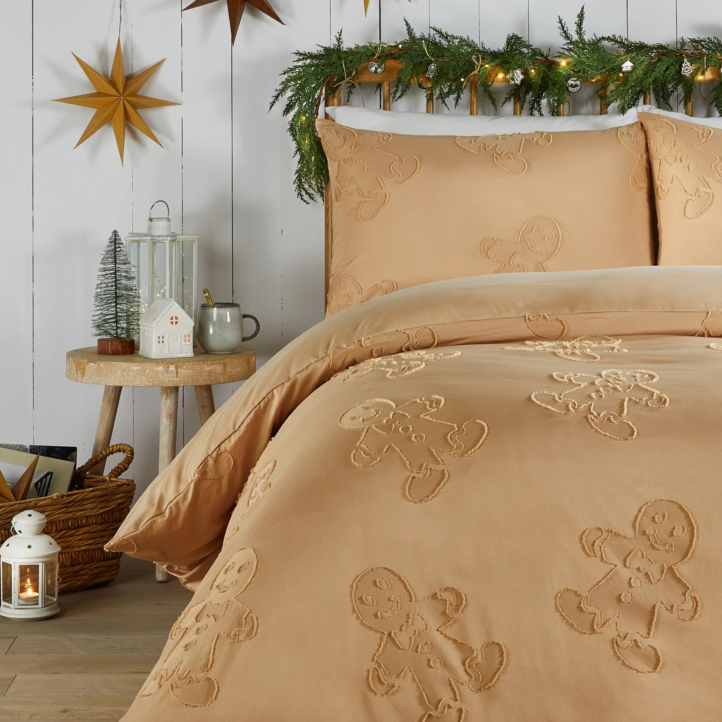 DUVET DAY Gingerbread Tufted Soft Touch SINGLE Duvet Cover Set in Ginger
