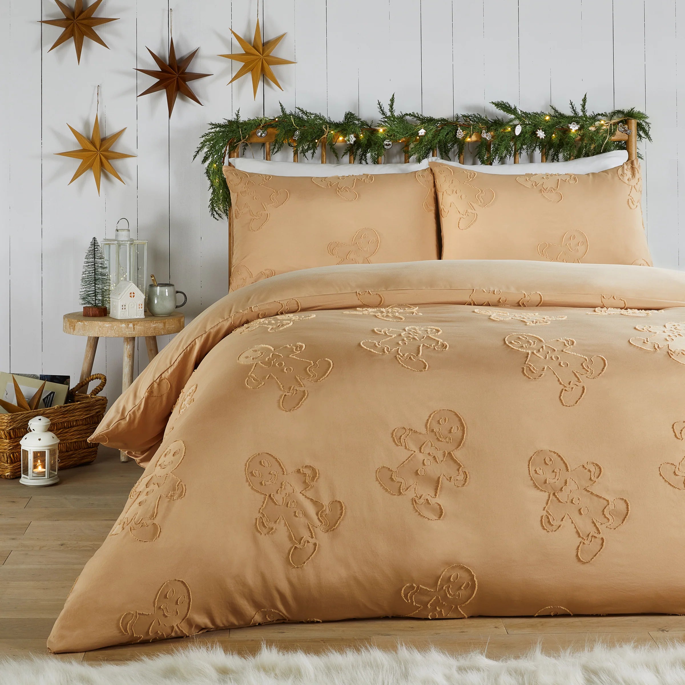 DUVET DAY Gingerbread Tufted Soft Touch SINGLE Duvet Cover Set in Ginger