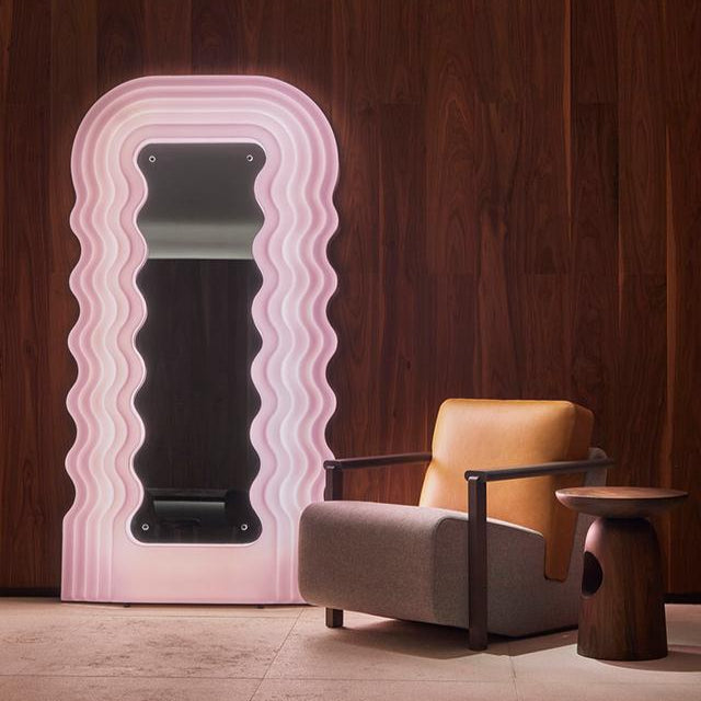 DERRYS Neon Wave LED Colour-Changing Framed Freestanding Full-Length Statement Retro Mirror - Regina Luxury Interiors
