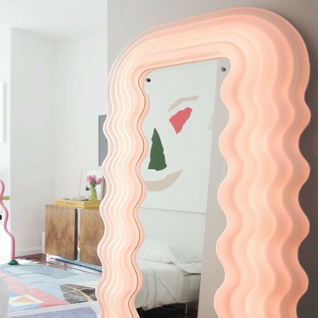 DERRYS Neon Wave LED Colour-Changing Framed Freestanding Full-Length Statement Retro Mirror - Regina Luxury Interiors
