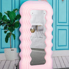 DERRYS Neon Wave LED Colour-Changing Framed Freestanding Full-Length Statement Retro Mirror - Regina Luxury Interiors