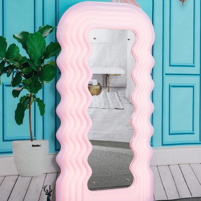 DERRYS Neon Wave LED Colour-Changing Framed Freestanding Full-Length Statement Retro Mirror - Regina Luxury Interiors