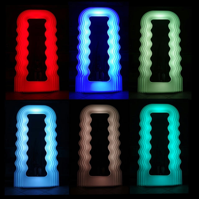 DERRYS Neon Wave LED Colour-Changing Framed Freestanding Full-Length Statement Retro Mirror - Regina Luxury Interiors