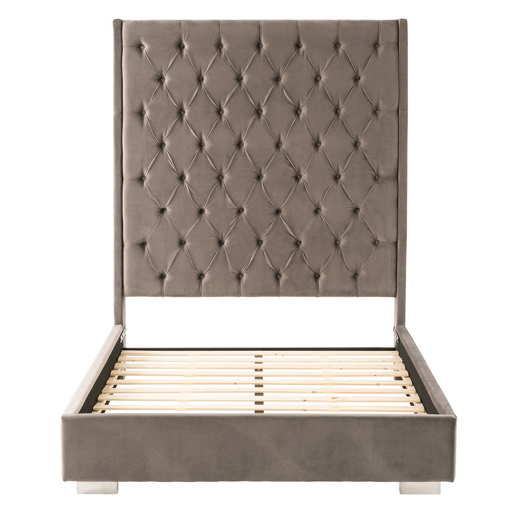 DERRYS Nevada Upholstered Quilted SUPER KING SIZE Bed Frame in Slate Grey - Regina Luxury Interiors