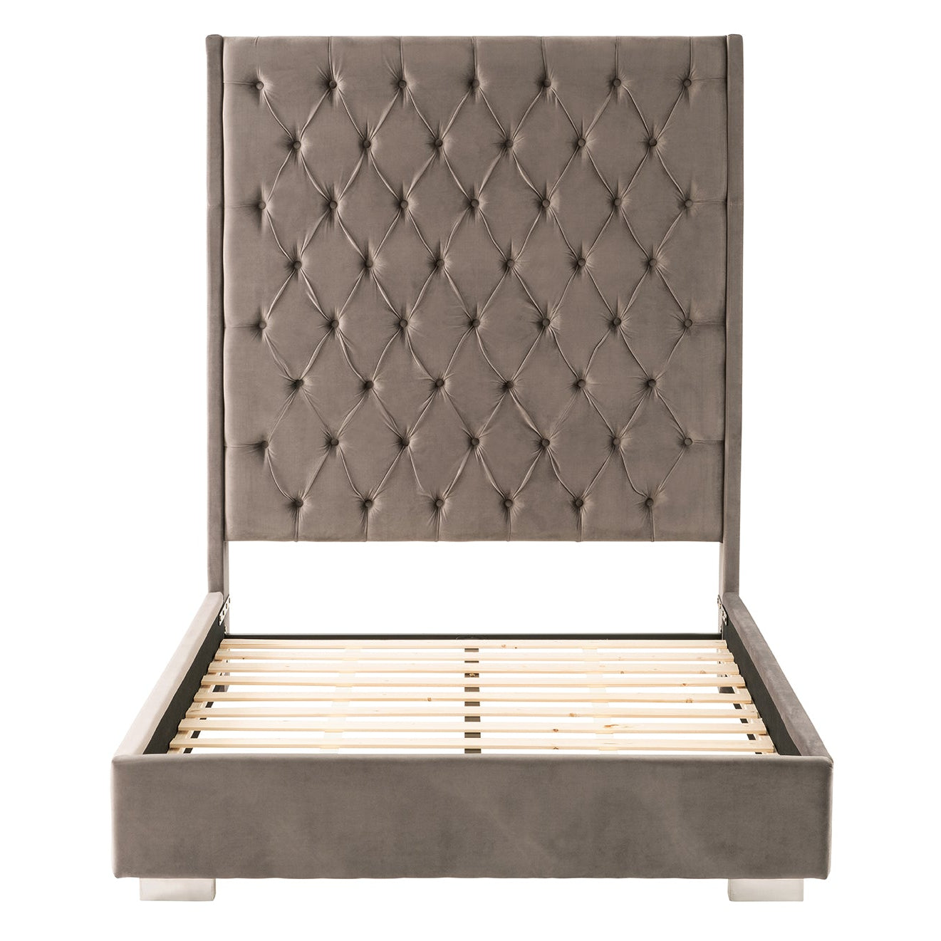 DERRYS Nevada Upholstered Quilted SUPER KING SIZE Bed Frame in Slate Grey - Regina Luxury Interiors
