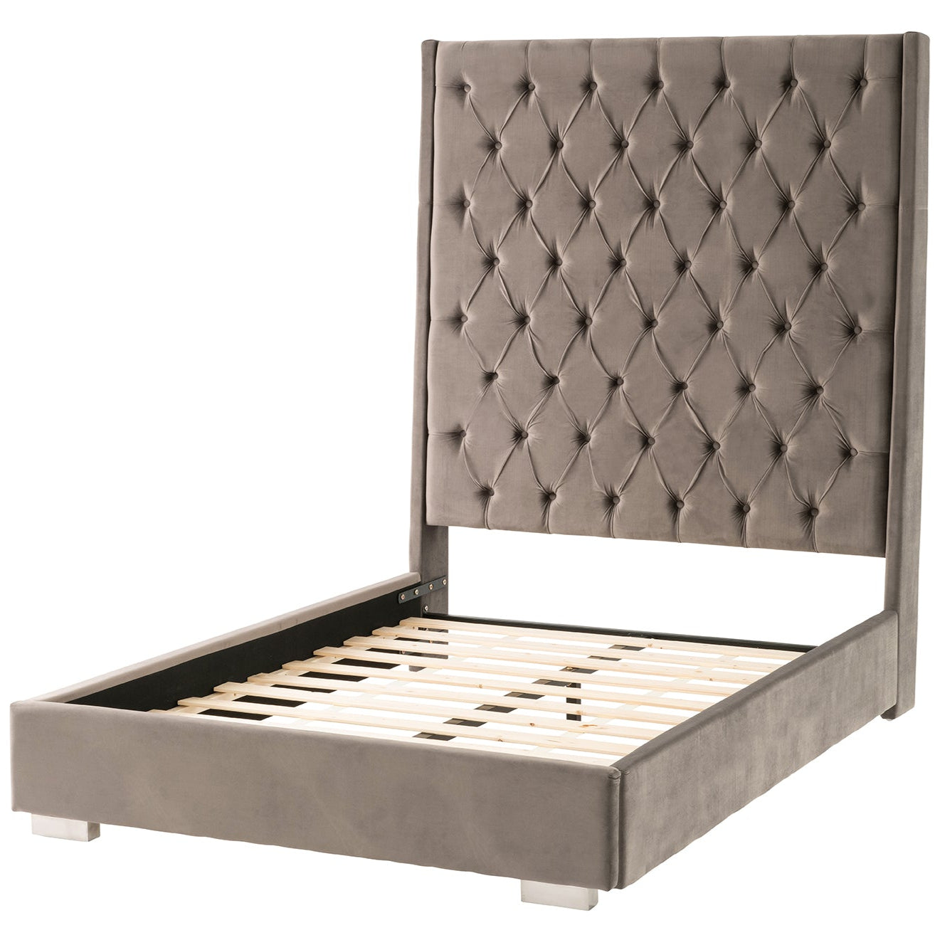 DERRYS Nevada Upholstered Quilted SUPER KING SIZE Bed Frame in Slate Grey - Regina Luxury Interiors