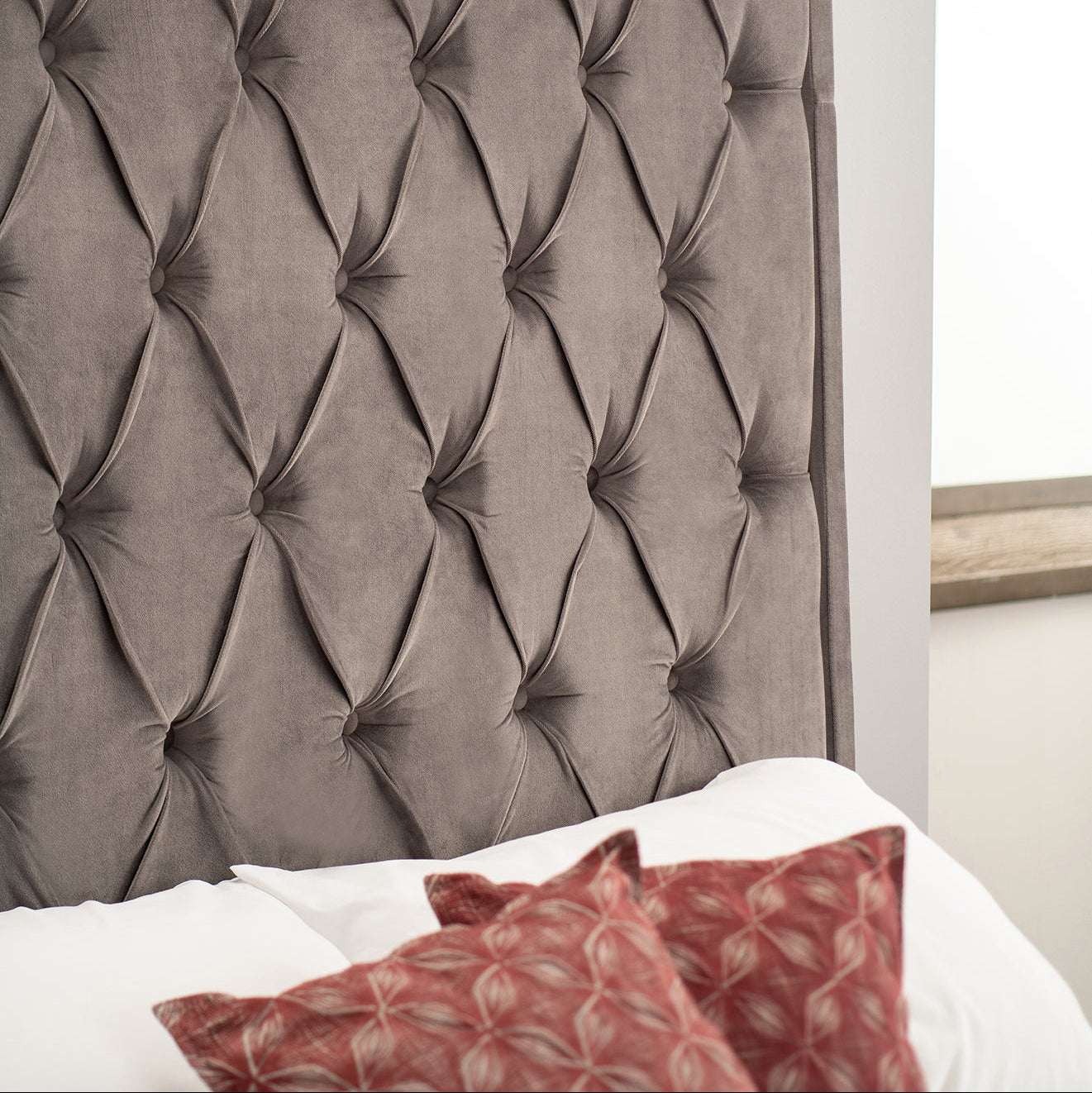 DERRYS Nevada Upholstered Quilted SUPER KING SIZE Bed Frame in Slate Grey - Regina Luxury Interiors