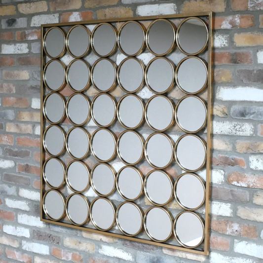 Dutch Imports & Daughters 36 Circle Gold Finish Retro Mirror