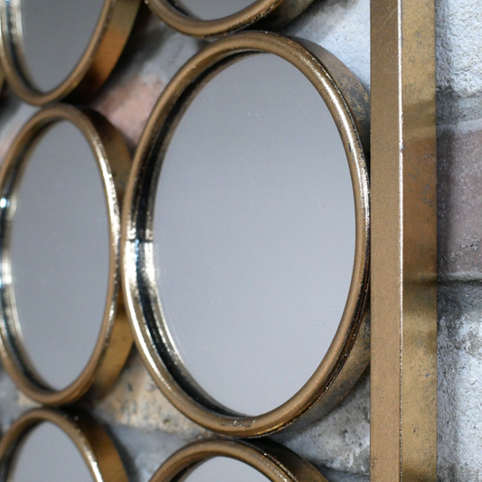 Dutch Imports & Daughters 36 Circle Gold Finish Retro Mirror 3
