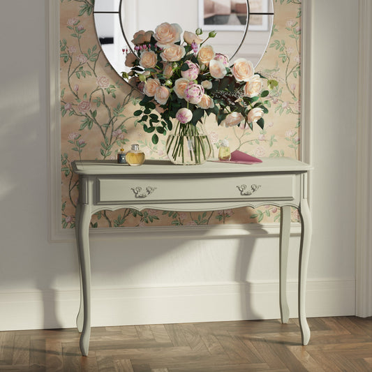 LAURA ASHLEY Provençale 1-Drawer Console Table, Dove Grey