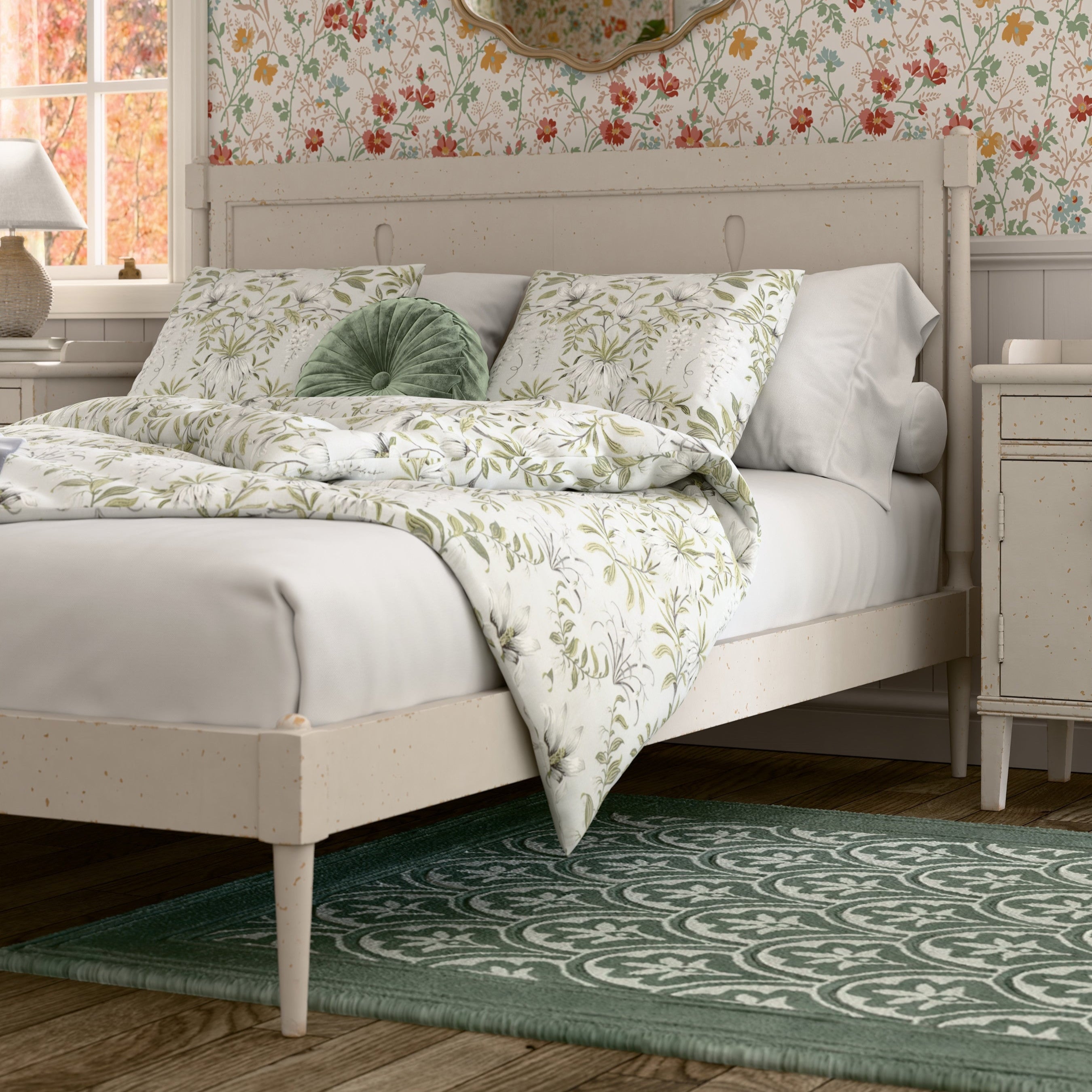 LAURA ASHLEY Annaside Solid Poplar KING SIZE Bed Frame in Antique White - Regina Luxury Interiors