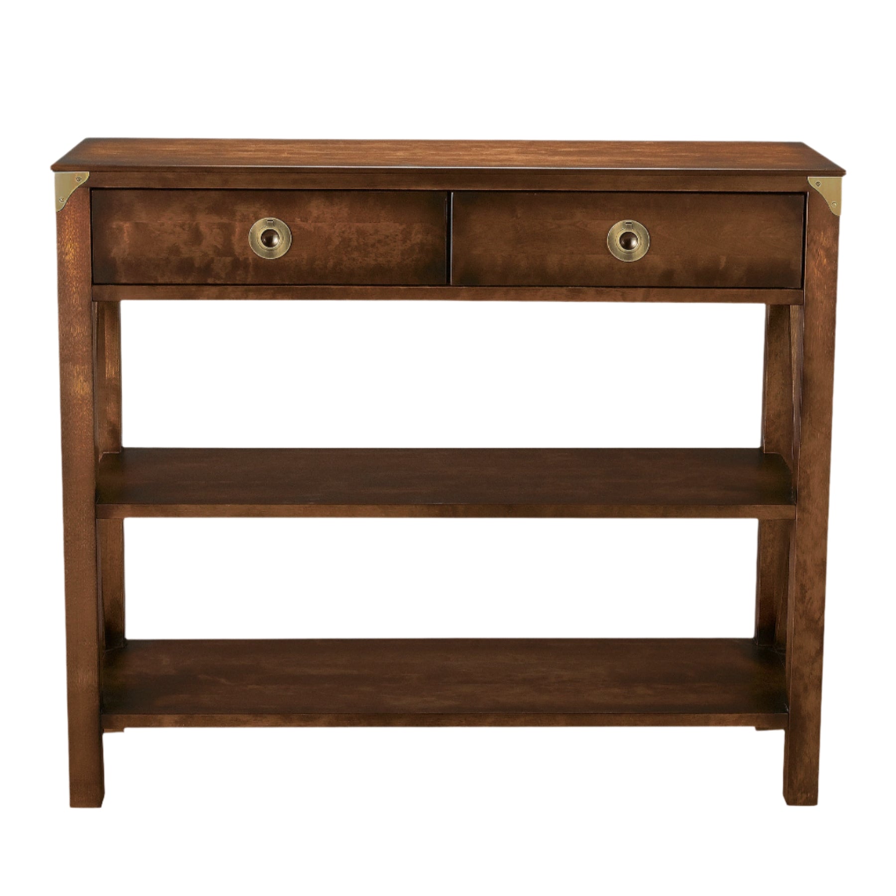 LAURA ASHLEY Balmoral 2-Drawer Dark Chestnut Console Table in Birch, 100 x 35 cm - Regina Luxury Interiors