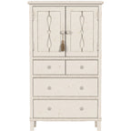LAURA ASHLEY Annaside Solid Poplar 2-Door 4-Drawer Cabinet in Antique White, 130 x 72 cm - Regina Luxury Interiors