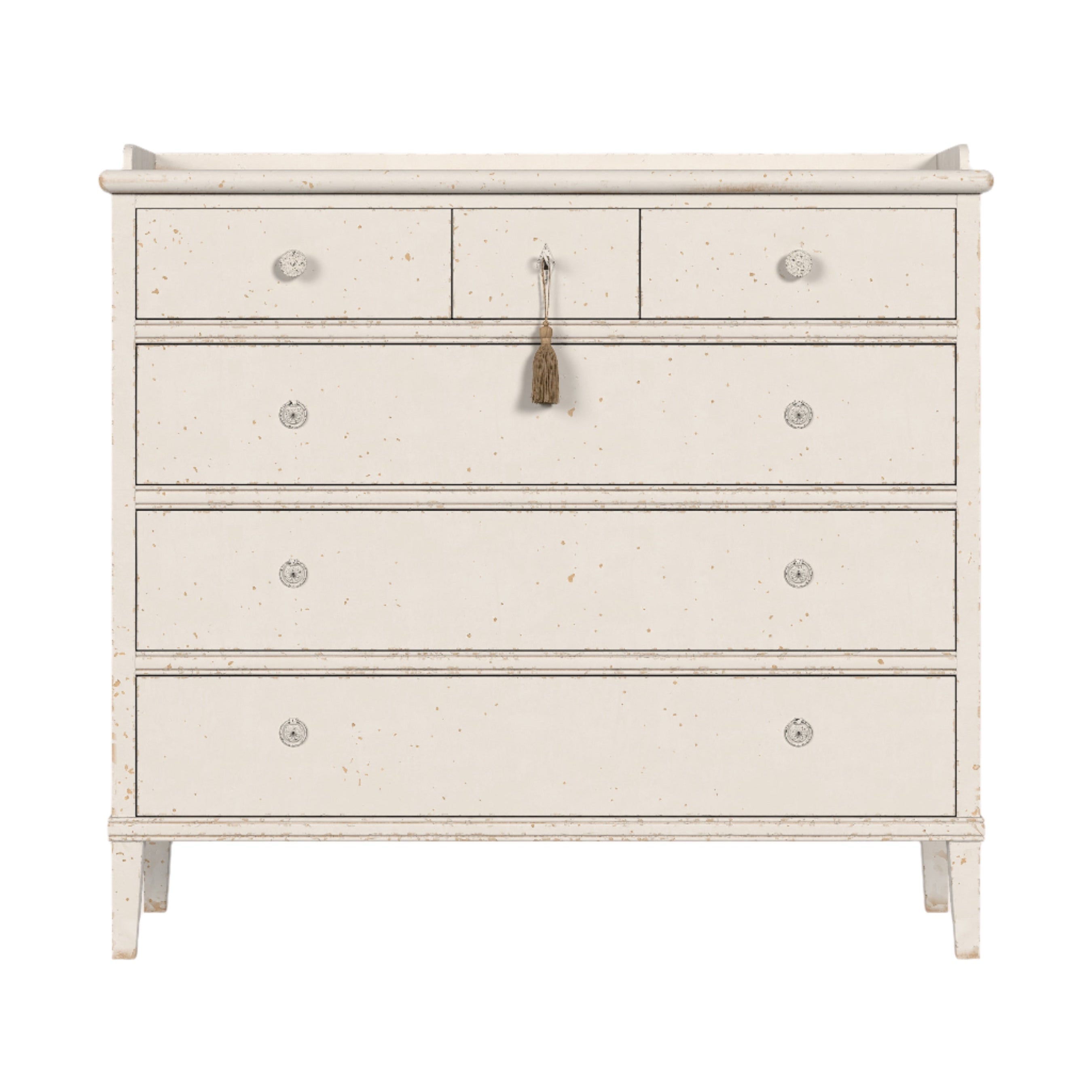 LAURA ASHLEY Annaside 3+3 Solid Poplar Chest of Drawers in Antique White, 104 x 113 cm - Regina Luxury Interiors