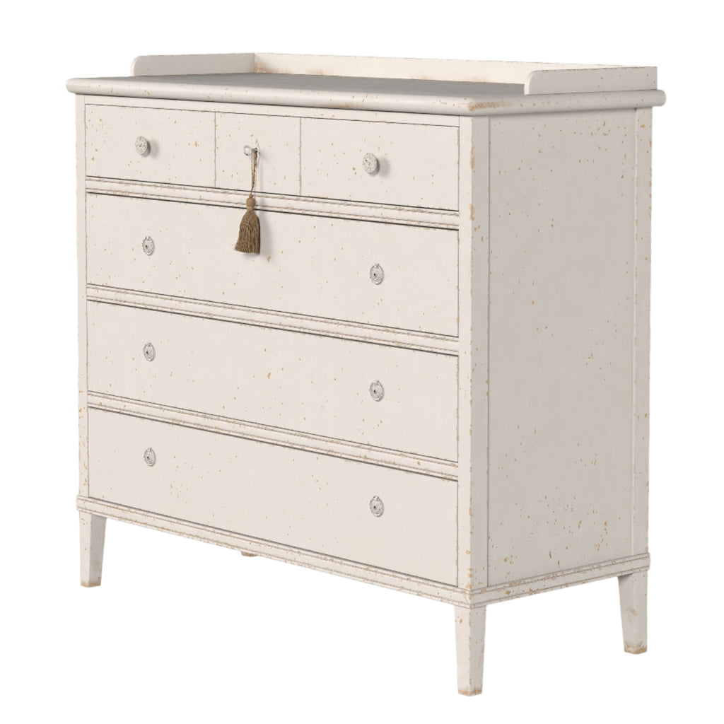 LAURA ASHLEY Annaside 3+3 Solid Poplar Chest of Drawers in Antique White, 104 x 113 cm - Regina Luxury Interiors