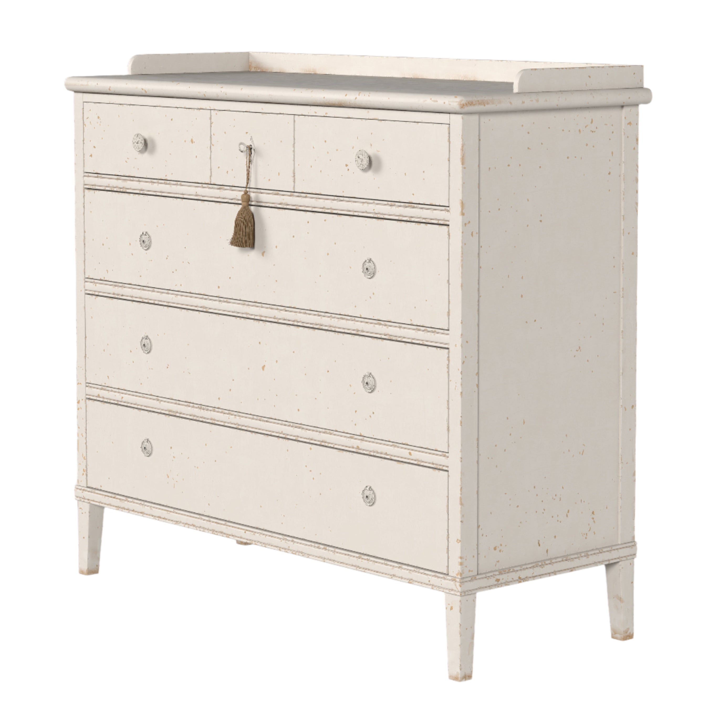 LAURA ASHLEY Annaside 3+3 Solid Poplar Chest of Drawers in Antique White, 104 x 113 cm - Regina Luxury Interiors