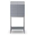 GILLMORE BRITISH DESIGN Adriana Drinks Cabinet, Dark Chrome & Grey