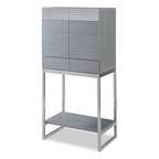 GILLMORE BRITISH DESIGN Adriana Drinks Cabinet, Dark Chrome & Grey