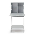 GILLMORE BRITISH DESIGN Adriana Drinks Cabinet, Dark Chrome & Grey