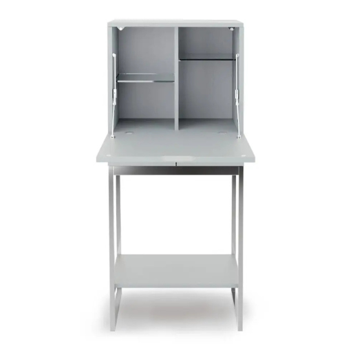 GILLMORE BRITISH DESIGN Adriana Drinks Cabinet, Dark Chrome & Grey
