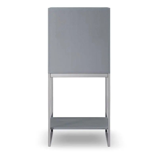 GILLMORE BRITISH DESIGN Adriana Drinks Cabinet, Dark Chrome & Grey
