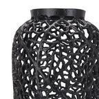 HILL INTERIORS Black Cast Lattice Large Vase