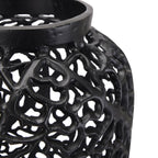 HILL INTERIORS Black Cast Lattice Large Vase